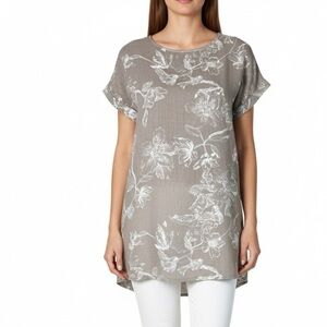 VIOLA BORGHI 100% Linen Tunic / Mini / Coverup Dress Short Sleeve MADE IN ITALY